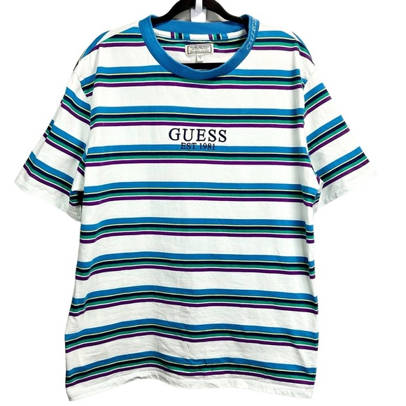 Vintage Guess Striped Tee Shirt - Picture 3 of 7
